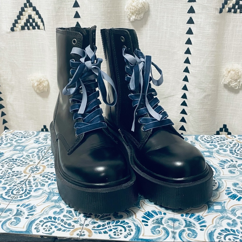 Jeffrey Campbell Sopas Lugged Platform Leather Combat Boot Black Size 8.5 - Picture 7 of 15